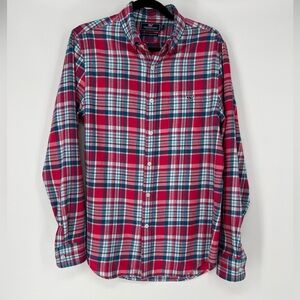 Vineyard Vines Performance‎ Red & Blue Plaid Slim Fit Tucker Button Down Shirt